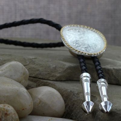Image showing  Engraved Silver Bolo Tie, BT39