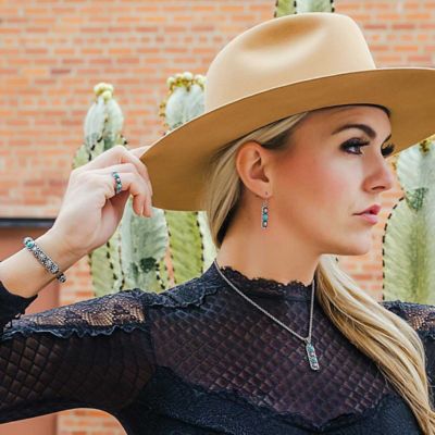 Image showing  Women's Starlight Starbrite Brass Bracelet, Turquoise