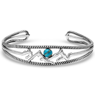 Montana Silversmiths Men's Another Mountain Bracelet, Turquoise/Silver