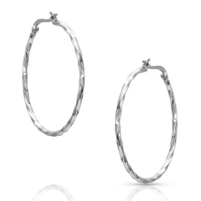 Image showing  Cut Rope Hoop Earrings