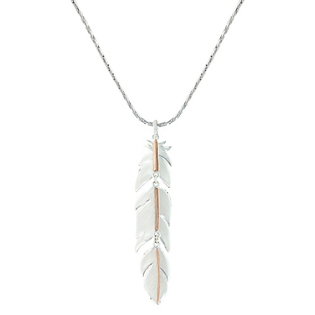 Montana Silversmiths Rose Gold Plume Feather Necklace, NC1618RG