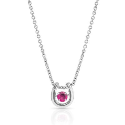 Montana Silversmiths Dancing Birthstone Horseshoe Necklace, July, NC4742-JUL