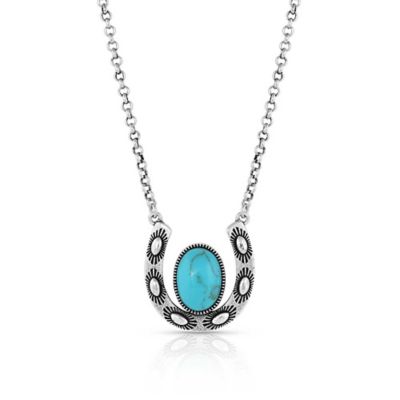 Montana Silversmiths Within Luck Turquoise Horseshoe Necklace, NC5030