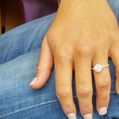 Image showing  Squarely Perfect Haloed Ring, 7, RG3183-7