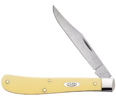 Case Cutlery 3.25 in. Smooth Yellow Synthetic CV Slimline Trapper Knife, FI00031