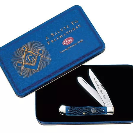 Case Cutlery FI01058 3.25" and 3.27" Masonic Standard Trapper Knife in Gift Box Knives