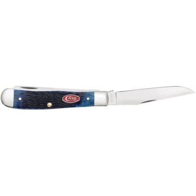 Image showing  3.25 in. and 3.27 in. Bone Rogers Jig Trapper Knife, Navy Blue