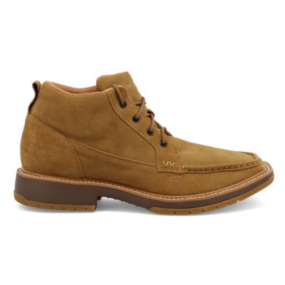 Image showing  Men's Square Moc Toe Lace-Up Boots, 4 in., Sand