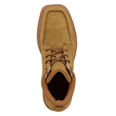 Image showing  Men's Square Moc Toe Lace-Up Boots, 4 in., Sand