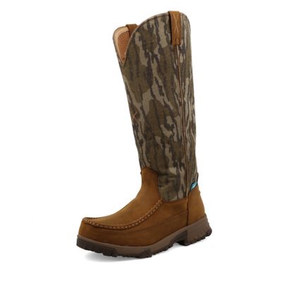Twisted X Men's 17 in. Full-Grain Leather Snake Boots, 8 W,Mossy Oak ...