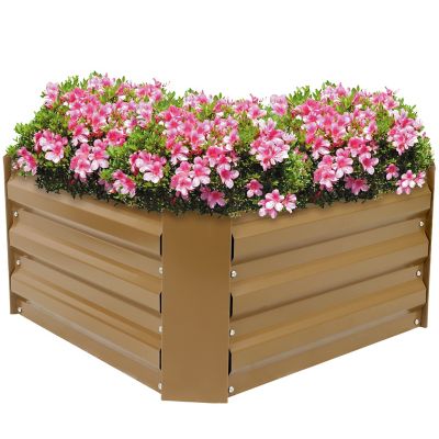 Sunnydaze Decor Galvanized Steel Raised Garden Bed, 24 in. Square, Brown