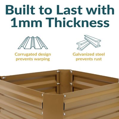 Image showing  Galvanized Steel Raised Garden Bed, 24 in. Square, Brown