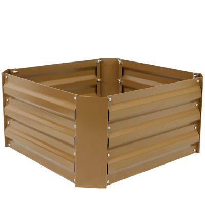 Image showing 8 th Sunnydaze Decor Galvanized Steel Raised Garden Bed, 24 in. Square, Brown