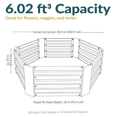 Image showing  Galvanized Steel Raised Garden Bed, 40 in., Hexagon, Dark Gray