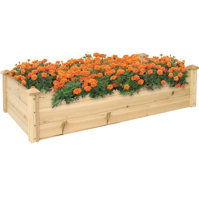 Sunnydaze Decor Wood Rectangular Raised Garden Bed