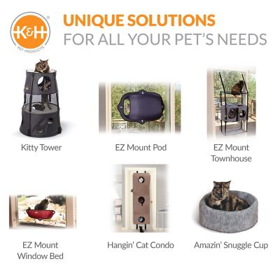 Image showing 6 th K&H Pet Products 65 in. 4-Tier Hangin' Cat Tree, Gray