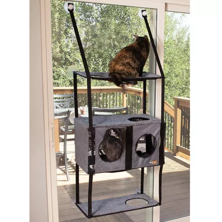 K&H Pet Products EZ Mount Townhouse Polyester Cat Kennel Cat Window Perches & Wall Shelves