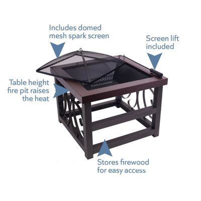 Image showing 5 th Blue Sky Outdoor 21 in. Square Raised Fire Pit