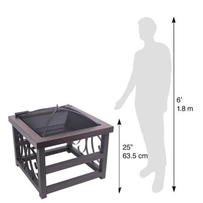 Image showing 6 th Blue Sky Outdoor 21 in. Square Raised Fire Pit