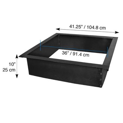 Image showing  36 in. Square Fire Ring, Black, 0.8 mm