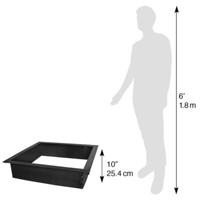 Image showing  36 in. Square Fire Ring, Black, 0.8 mm