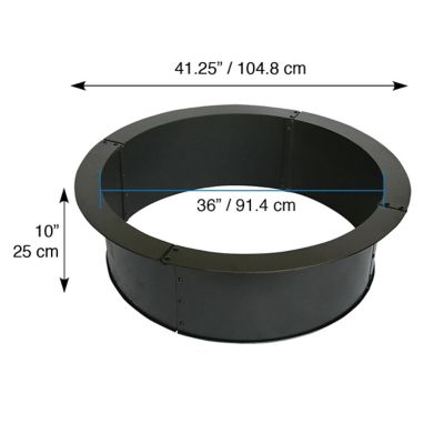 Image showing  36 in. Round Black Fire Ring, 0.8 mm