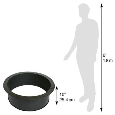 Image showing  36 in. Round Black Fire Ring, 0.8 mm