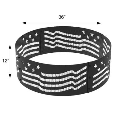 Image showing  36 in. Round Stars and Stripes Decorative Fire Ring, 0.8 mm