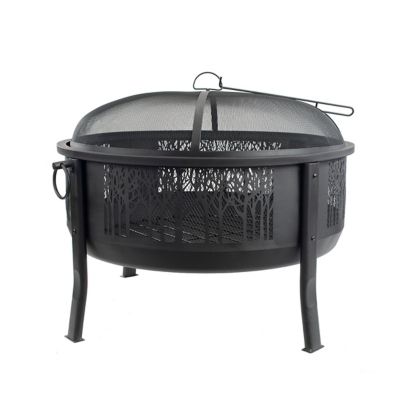 Image showing  33 in. Barrel Fire Pit with Decorative Mesh Center
