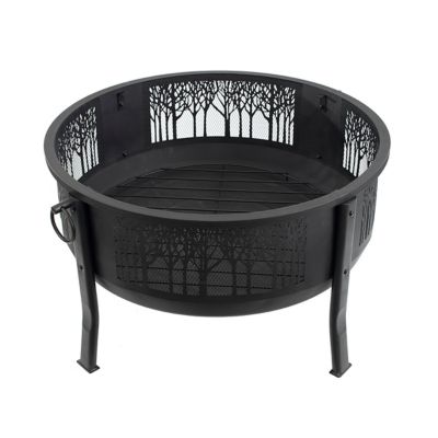 Image showing  33 in. Barrel Fire Pit with Decorative Mesh Center