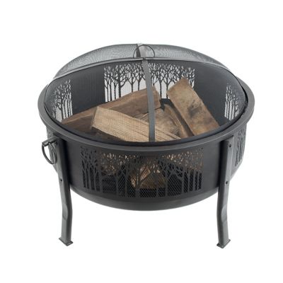 Image showing  33 in. Barrel Fire Pit with Decorative Mesh Center