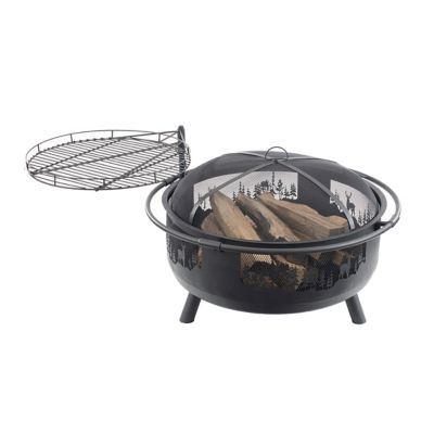 Round Barrel Fire Pit With Swing Away, Coleman Fire Pit And Grill