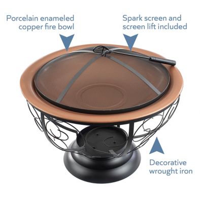 Image showing  29 in. Round Fire Pit with Porcelain Enamel Finish