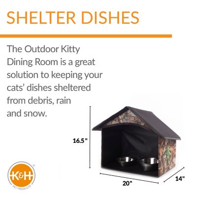 K&H Pet Products Outdoor Kitty Dining Room Nylon Cat House