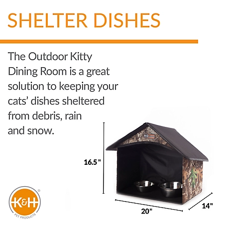 K&H Pet Products Outdoor Kitty Dining Room Nylon Cat House