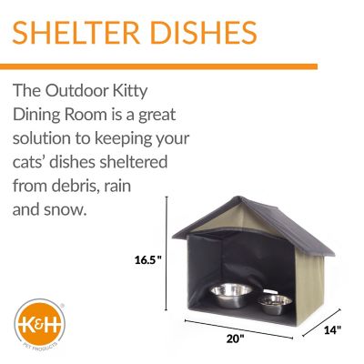 Image showing  Outdoor Kitty Dining Room Nylon Cat House, Olive