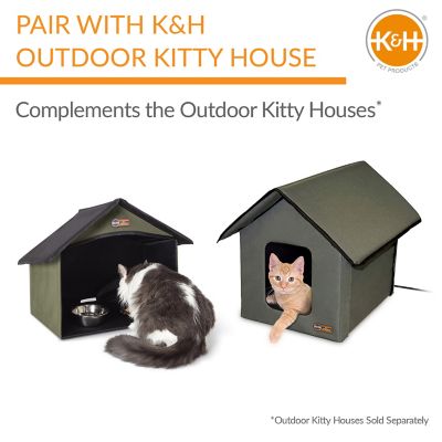 Image showing 5 th K&H Pet Products Outdoor Kitty Dining Room Nylon Cat House, Olive