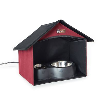 K&H Pet Products Outdoor Kitty Dining Room Nylon Cat House, Red