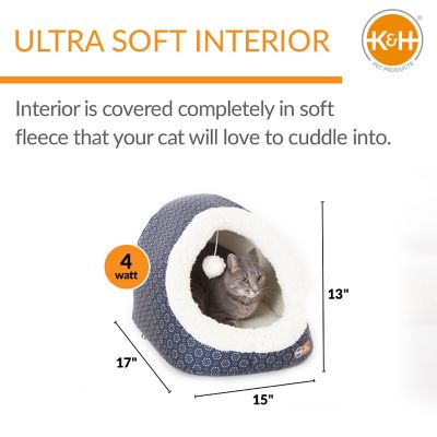 Image showing  Thermo-Pet Cave Indoor Fabric Cat House, Gray