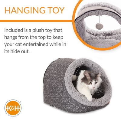 Image showing  Thermo-Pet Cave Indoor Fabric Cat House, Gray