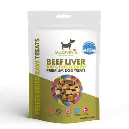 McLovin's Beef Liver Freeze Dried Dog Chews 4 oz. Dog Freeze-Dried Treats