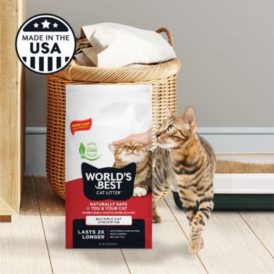 Image showing 8 th World's Best Cat Litter Unscented Clumping Corn Cat Litter, Multi-Cat, 15 lb. Bag