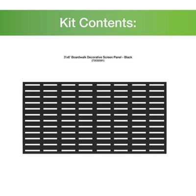 Image showing  3 ft. x 6 ft. Decorative Screen Panel, Boardwalk Black