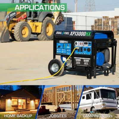Image showing  13,000/10,500-Watt Dual-Fuel Portable Generator, CO Alert, 500cc
