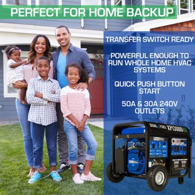 Image showing 9 th DuroMax 13,000/10,500-Watt Dual-Fuel Portable Generator, CO Alert, 500cc