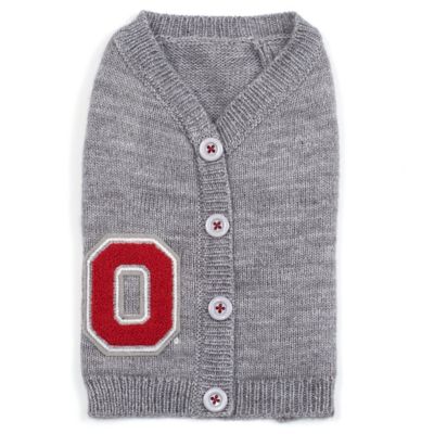 The License House Ohio State Buckeyes Block O Pullover Dog Cardigan