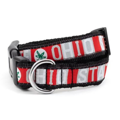 The License House Adjustable Ohio State Buckeyes Colorblock Dog Collar