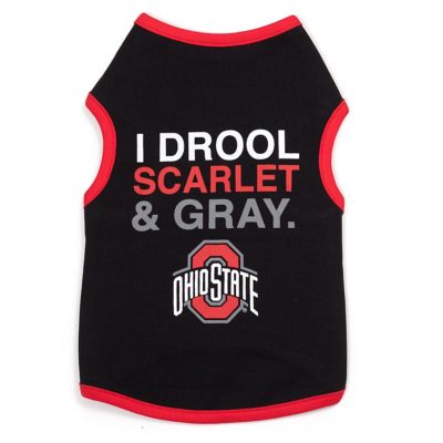 The License House Ohio State Buckeyes I Drool Scarlet and Gray Dog Tank