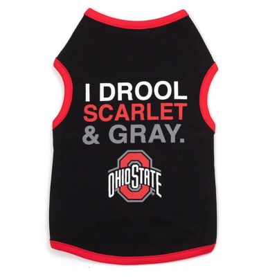 The License House Ohio State Buckeyes I Drool Scarlet & Gray Dog Tank