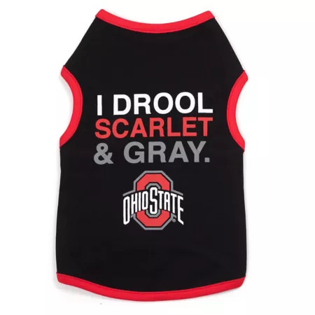 The License House Ohio State Buckeyes I Drool Scarlet and Gray Dog Tank Top Dog Shirts